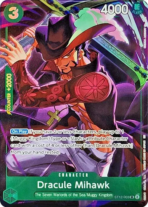 Dracule Mihawk (Illustration Box Vol.4) ST12-003 SR Sealed Promo Card