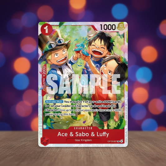 Ace & Sabo & Luffy Card with Atmospheric Background