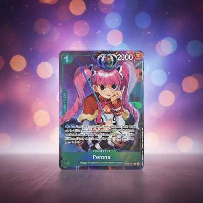 Perona Card with Atmospheric Background