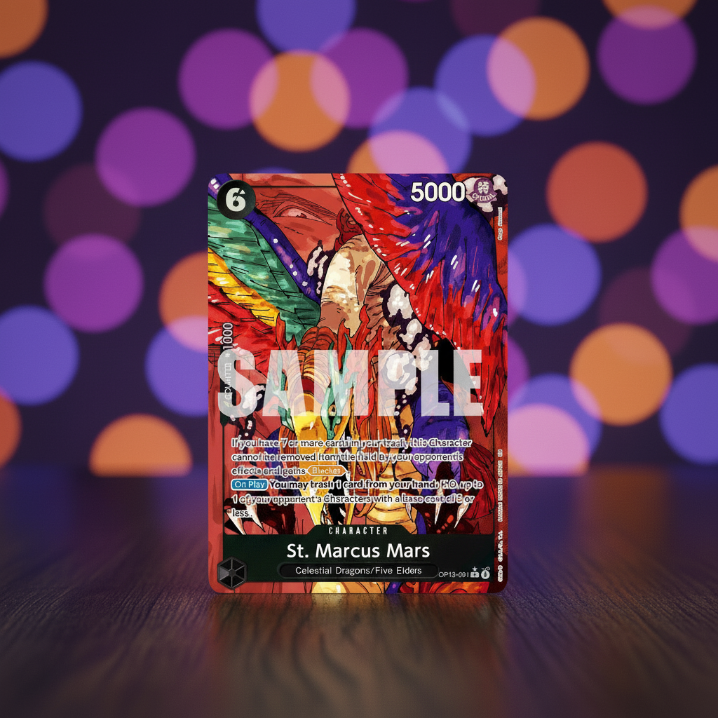 St. Marcus Mars card with bokeh background